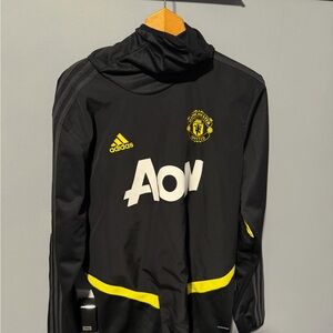 Adidas Black and Yellow Manchester United Jacket
